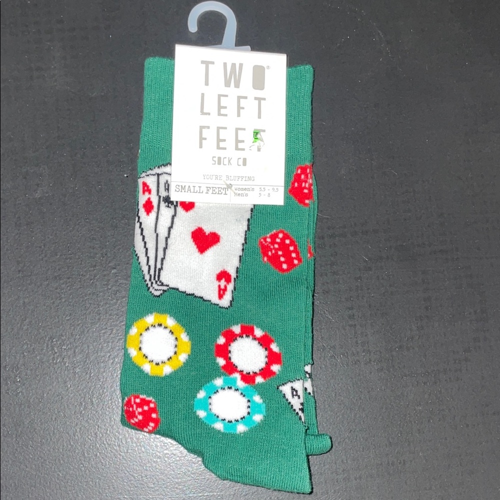 Two Left Feet Green Poker Socks